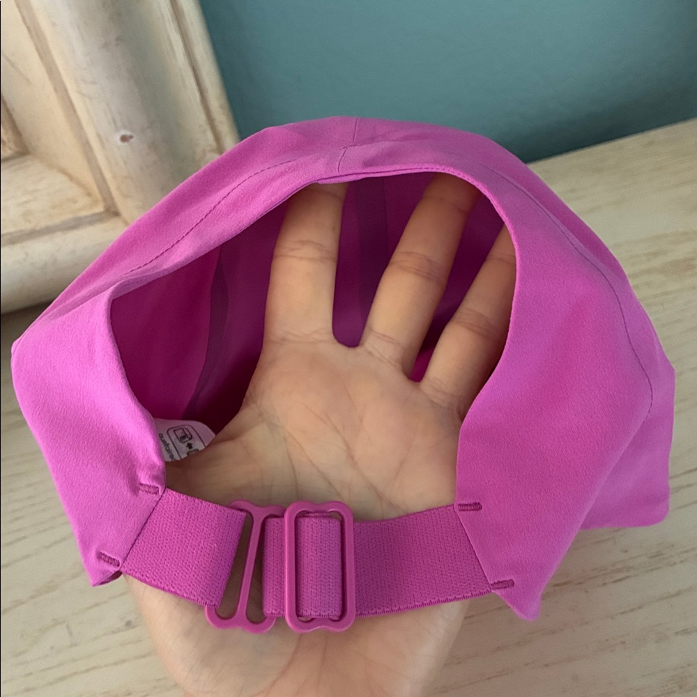 Lululemon Athletica Fast and Free Ponytail Running Baseball Cap Hat Pink Magenta - Picture 8 of 8